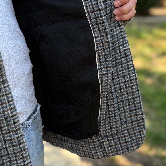 BANANA REPUBLIC 4 XS Y2K Herringbone Peplum Hem Wool Linen Blend Jacket Coat - Picture 5 of 12